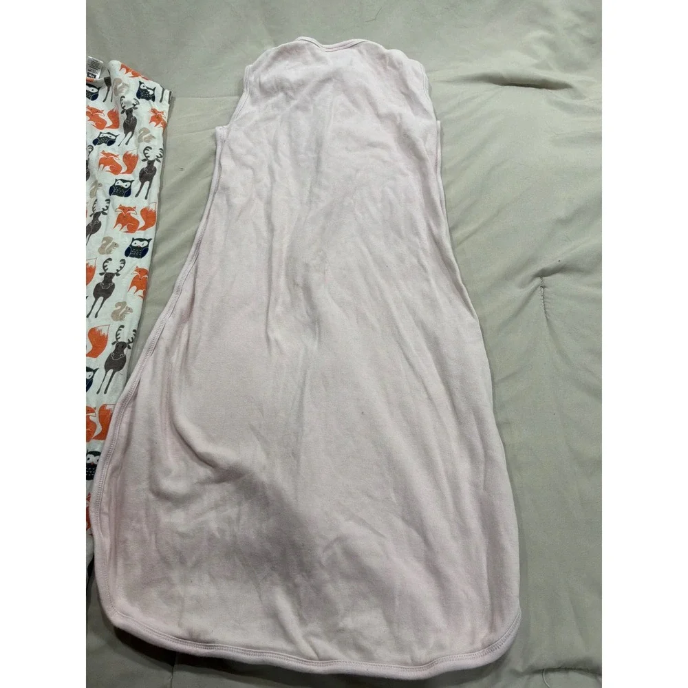 Lot of 2 SwaddleDesign Hudson Baby Sleep Sacks 12-18 Months Pink Woodland Animal